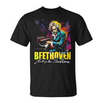 クラシック音楽 ピアノ ルートヴィヒ・ヴァン ベートーヴェン Tシャツ - Kawaiitshirt