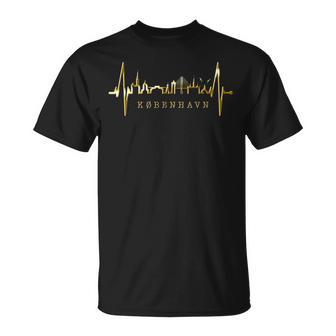 コペンハーゲンのスカイライン ハートビート デンマーク コペンハーゲン大好きi Love Copenhagen Tシャツ - Kawaiitshirt