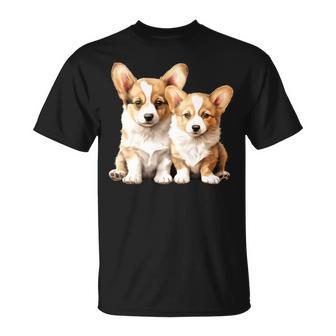 コーギー子犬 長袖tシャツ Tシャツ - Kawaiitshirt