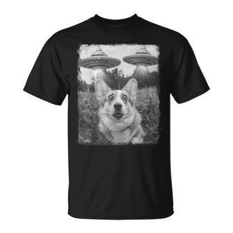 コーギー犬 Ufo エイリアン 地球外自撮り Tシャツ - Kawaiitshirt