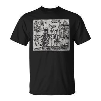 ゴシック オカルト 悪魔 ホラー ウッドカット Tシャツ - Kawaiitshirt