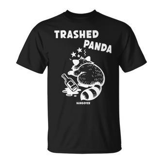 ゴミ箱パンダ 二日酔い ソーシャルメディア 狂った酔ったアライグマ Tシャツ - Kawaiitshirt