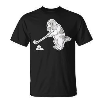 ゴルフ キャバリア グッズ おもしろ 犬 面白い 笑える 和風 Tシャツ - Kawaiitshirt