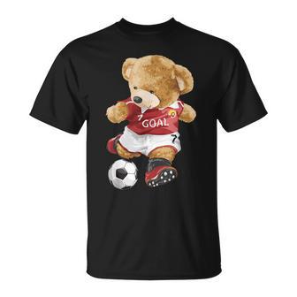 サッカーをするかわいいテディベア。 Tシャツ - Kawaiitshirt