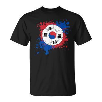 サッカーボール 韓国国旗付き Tシャツ - Kawaiitshirt