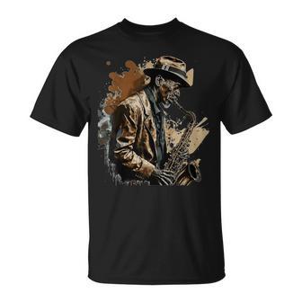サックスを奏でるサックス奏者ジャズミュージシャン Tシャツ - Kawaiitshirt