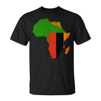 ザンビア国旗 アフリカ 大陸 シルエット ザンビアンへのギフト 長袖tシャツ Tシャツ - Kawaiitshirt