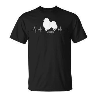 シェルティハートビートドッグデザイン シェルティギフト Tシャツ - Kawaiitshirt