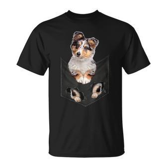 シェルティー犬愛好家のためのポケットに入った面白いシェットランドシープドッグ Tシャツ - Kawaiitshirt