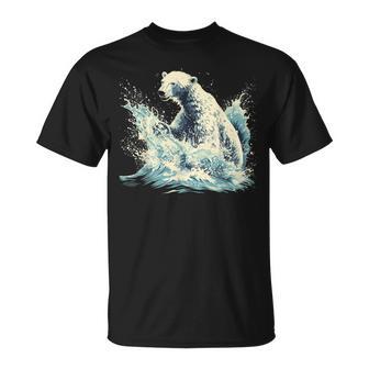 シロクマ 海洋哺乳類 アートワーク 海洋 シロクマモチーフ Tシャツ - Kawaiitshirt