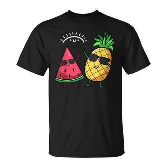 スイカとパイナップルをダビング カワイイ サマーフルーツ Tシャツ - Kawaiitshirt