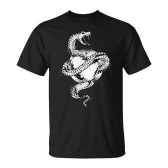 スネークラップアラウンドアップル タトゥーアート Tシャツ - Kawaiitshirt