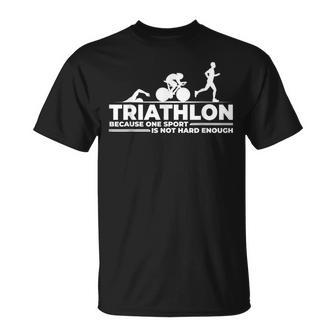スポーツはハードルが高いからトライアスロン エクストリームアスリート Tシャツ - Kawaiitshirt