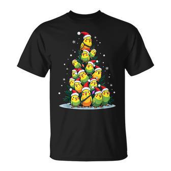 セキセイインコのクリスマス ツリー 面白いセキセイインコ ホリデー セキセイインコ Tシャツ - Kawaiitshirt