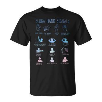 ダイバーハンドサイン 面白いスキューバダイビングシグナル チームスクワッドダイブ Tシャツ - Kawaiitshirt