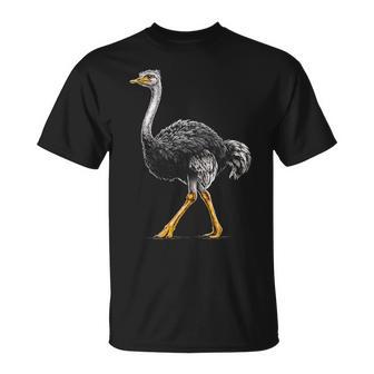 ダチョウ ポートレート 動物 モチーフ 描画 鳥 アート 長袖tシャツ Tシャツ - Kawaiitshirt