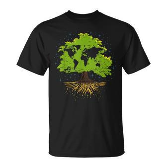 ツリー世界地図自然愛好家アーボリスト庭師 Tシャツ - Kawaiitshirt