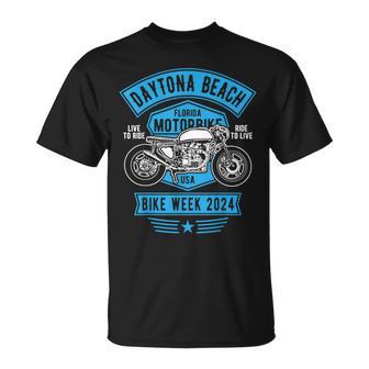 デイトナビーチバイクウィーク2024レトロバイクデザイン Tシャツ - Kawaiitshirt