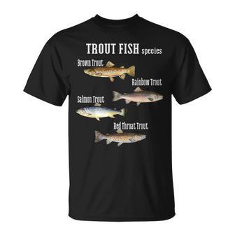 トラウト魚種釣り釣り服の種類 Tシャツ - Kawaiitshirt