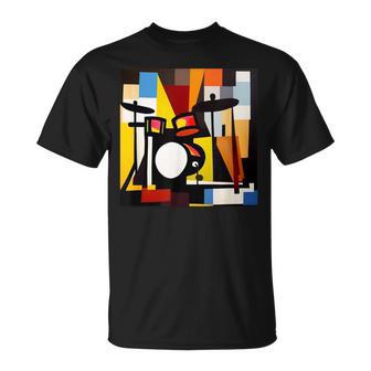 ドラムモチーフ カラフル シルエット 楽器 ドラマー Tシャツ - Kawaiitshirt