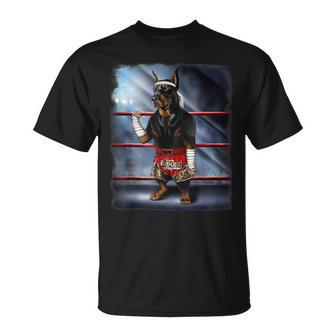 ドーベルマン犬 ムエタイキックボクシングチャンピオン Tシャツ - Kawaiitshirt