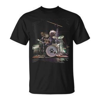 ナマケモノドラマー ドラム おもしろ Tシャツ - Kawaiitshirt