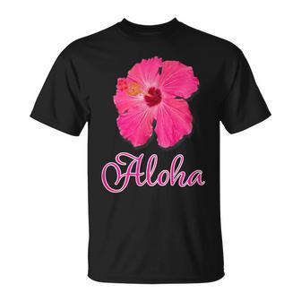 ハイビスカス Aloha アロハ《赤》（ハワイ・南国・フラダンス）夏 かわいい Tシャツ - Kawaiitshirt