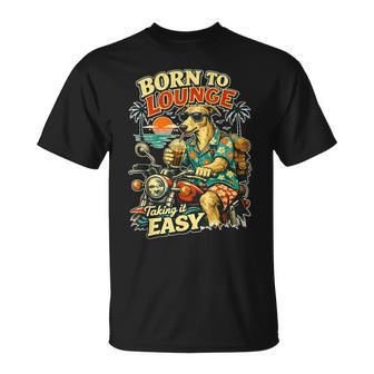 バイクでアイスコーヒーを飲むラーチャー面白いdigor Tシャツ - Kawaiitshirt