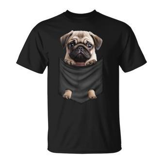 パグ 面白いtシャツ イヌ ポケット わんこ メンズ 犬好き グッズ かわいい おもしろ 面白い 服 ネタ 長袖tシャツ Tシャツ - Kawaiitshirt
