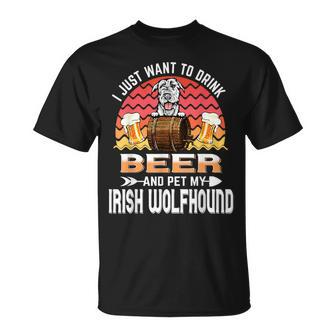 ビールを飲みたいだけです ペット アイリッシュ・ウルフハウンドの愛犬家 Tシャツ - Kawaiitshirt