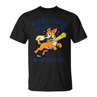 ピックルボール ソーシャル クラブ マティーニ ディンク 漫画 犬 Tシャツ - Kawaiitshirt