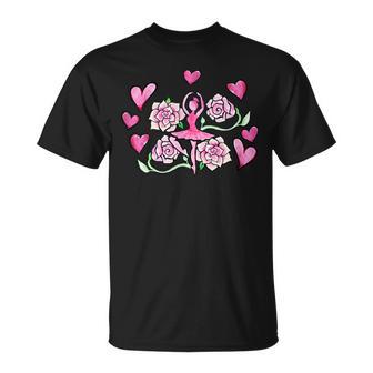 ピンクローズのバレリーナ バレエ Tシャツ - Kawaiitshirt