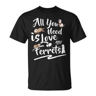 フェレット愛好家ギフト、私に必要なのは愛とフェレットのママ Tシャツ - Kawaiitshirt
