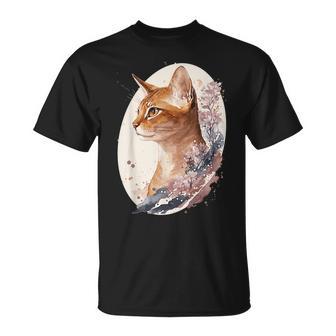 フローラル アビシニアンキャット 日本桜猫 犬種 Tシャツ - Kawaiitshirt
