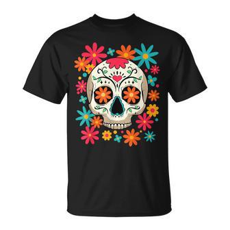 フローラルシュガースカル 死者の日 ヒッピー Tシャツ - Kawaiitshirt