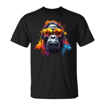 ヘッドフォンとサングラスをかけたdjモンキー音楽パーティーモンキー Tシャツ - Kawaiitshirt
