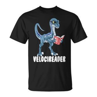 ベロシアダー ベロキラプトル 恐竜 読書 本好き Tシャツ - Kawaiitshirt