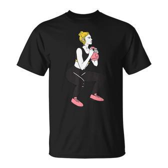 ボディービルダー 脚の日 女の子 ケトルベル フィットネス ボディービル Tシャツ - Kawaiitshirt