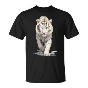 マジェスティックアルビノタイガー ホワイトタイガー 野生動物 タイガーデザイン Tシャツ - Kawaiitshirt