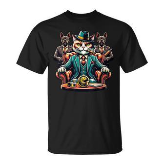 マフィア ボス 猫 葉巻 ギャング ブルドッグ Tシャツ - Kawaiitshirt