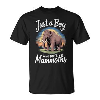 マンモスが大好きな少年 アイスアニマルファン キッズマンモス Tシャツ - Kawaiitshirt