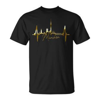 ミュンヘン・スカイライン ハートビート I Love Munich München Tシャツ - Kawaiitshirt