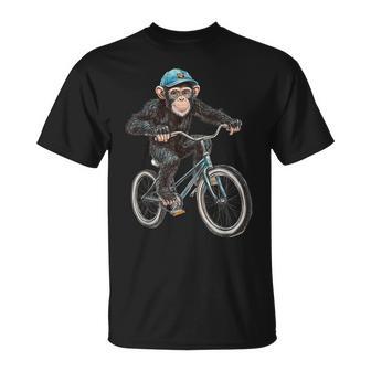 モンキー ライディング バイク ヴィンテージ 自転車 バイカー エイプ チンパンジー Tシャツ - Kawaiitshirt