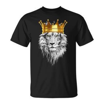 ライオンファンのための王冠を持つライオン Tシャツ - Kawaiitshirt