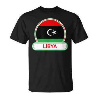 リビア国バッジ リビア国旗 Tシャツ - Kawaiitshirt