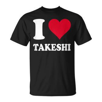 レッドハート I Love Takeshi Tシャツ - Kawaiitshirt