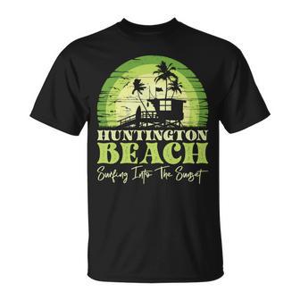 レトロなハンティントンビーチサンセットサーフシーン 長袖tシャツ Tシャツ - Kawaiitshirt