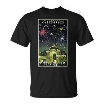 ワンダフル コペンハーゲン チボリ ポスター プリント Tシャツ - Kawaiitshirt