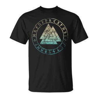 ヴァルクナット オーディンシンボル ケルトノット 北欧バイキング ルーン文字 Tシャツ - Kawaiitshirt