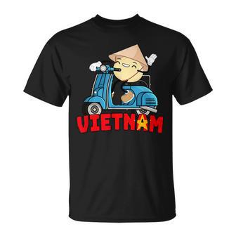 ヴィンテージ かわいい ベトナム バン バオ スクーター バイク 面白い食べ物 Tシャツ - Kawaiitshirt